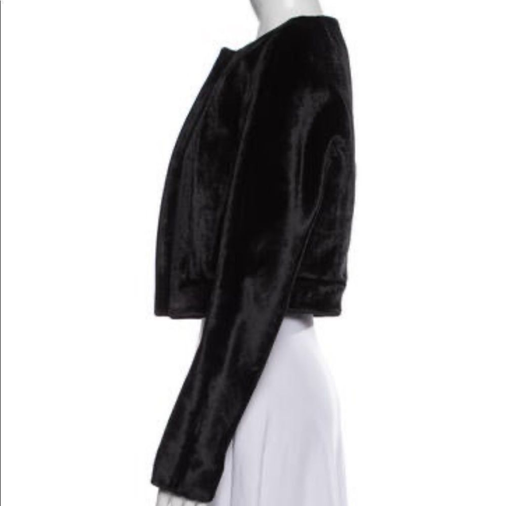 Derek Lam Runway  Fur Crop Biker Jacket Black Size Small - Picture 4 of 11